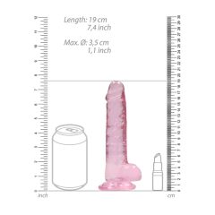 REALROCK - transparenter, realistischer Dildo - pink (17cm)