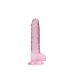 REALROCK - transparenter, lebensechter Dildo - Rosa (17 cm)