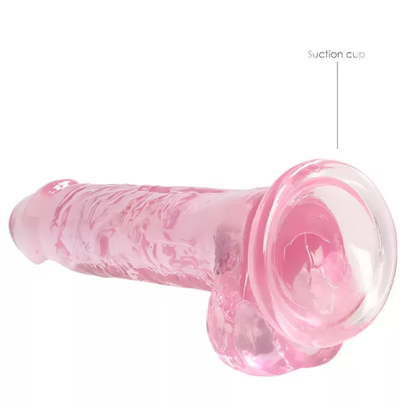 REALROCK - durchsichtiges realistisches Dildo - pink (17 cm)