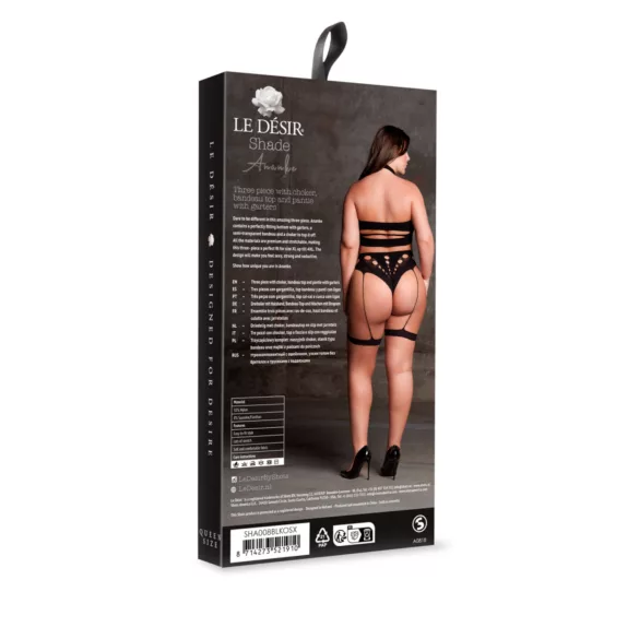 Le Désir Plus Size - 3-teiliges Dessous-Set - Schwarz (XL-4XL)