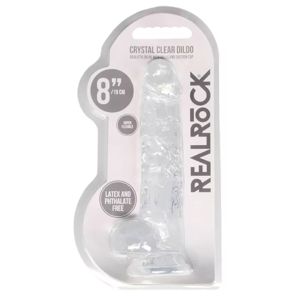 REALROCK - realistischer Dildo, transparent (19cm)