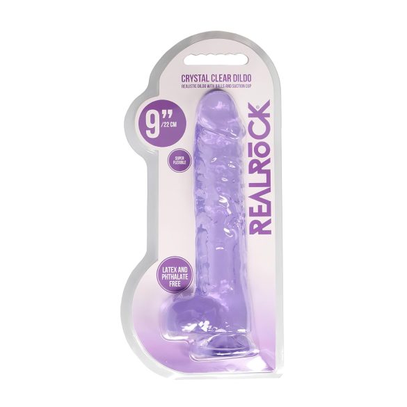 REALROCK - Durchsichtiger Naturgetreuer Dildo - Violett (22 cm)