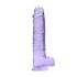REALROCK - Durchsichtiger Naturgetreuer Dildo - Violett (22 cm)