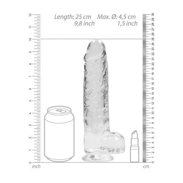 REALROCK - Transparenter realistisch Dildo - klar (22cm)