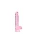 REALROCK - Transparenter Realistischer Dildo - Pink (15 cm)