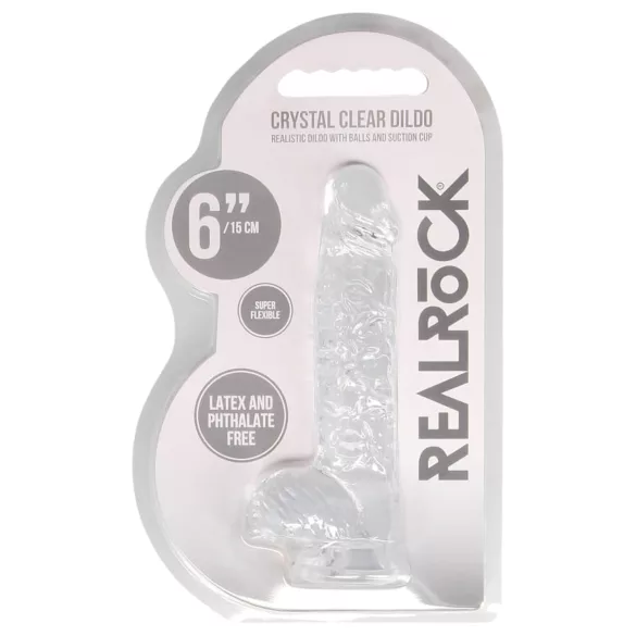 REALROCK - transparentes realitätsgetreues Dildo - transparent (15cm)