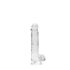REALROCK - transparenter, naturgetreuer Dildo - durchsichtig (15 cm)