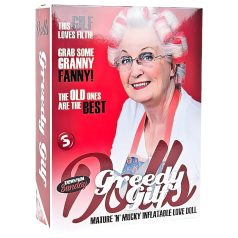 Gierige Oma - lebensechte Gummipuppe