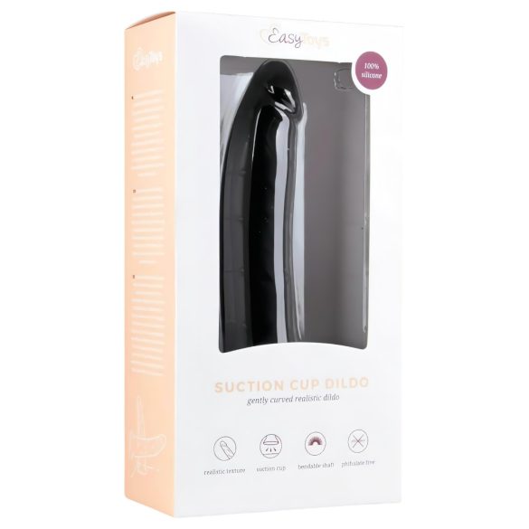 Easytoys - haftendes 100% Silikon-Dildo (21 cm) - Schwarz