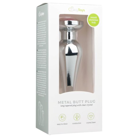 Easytoys Metall No.11 - Analplug Silber mit rosa Kristall (3,5cm)