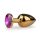 Easytoys Metall No.1 - Gold Analplug mit lila Kristall (2,5 cm)