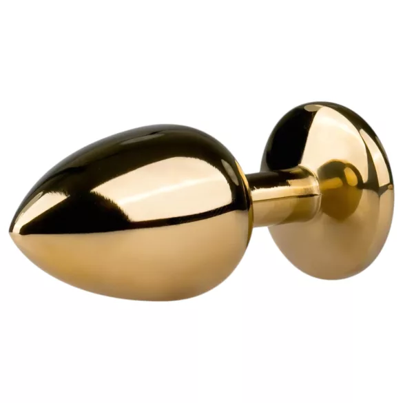 EasyToys Metal No.1 - Analplug in Kegelform mit lila Stein (gold, 2,5 cm)