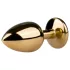 EasyToys Metal No.1 - Analplug in Kegelform mit lila Stein (gold, 2,5 cm)