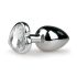 Easytoys Metall Nr.2 - Analplug mit herzförmigem Stein (Silber-Weiß)