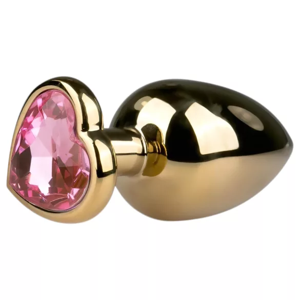 EasyToys Metal No.8 - Analplug mit Herzfuß (gold-pink, 3,5 cm)