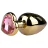 EasyToys Metal No.8 - Analplug mit Herzfuß (gold-pink, 3,5 cm)