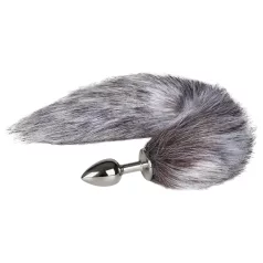   Easytoys Fox NO5 - Metall Anal Plug mit Fuchsschwanz (Silber-Silber)