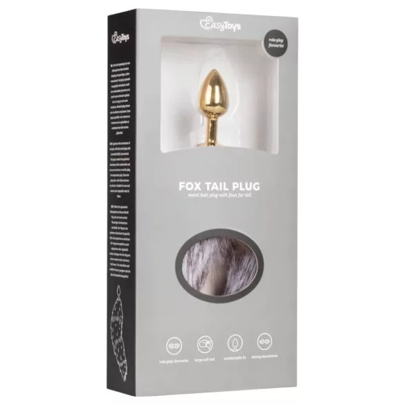 Easytoys Fox NO5 - Metall Analplug mit Fuchsschwanz (Gold-Silber)