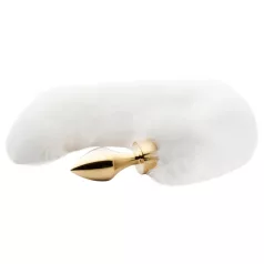   Easytoys Fox NO13 - Metall Analplug mit Fuchsschwanz (gold-weiß)