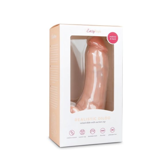 Easytoys - Saugnapf-Dildo mit Hoden (20cm) - naturfarben