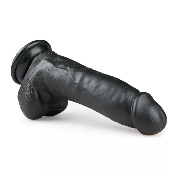 Easytoys - Saugnapf-Dildo mit Hoden (20cm) - schwarz