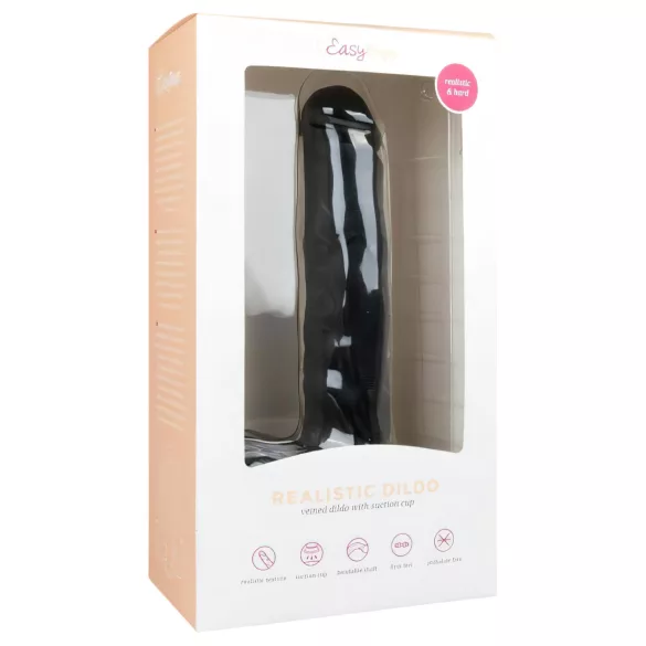 Easytoys - Haftbarer, realistischer großer Dildo (26,5cm) - Schwarz