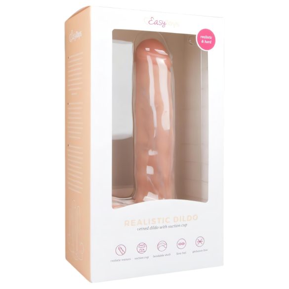 Easytoys - Großer Dildo mit Saugnapf und Hoden (29,5cm) - natur