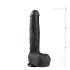 Easytoys - Saugnapf großer Dildo mit Hoden (29,5cm) - schwarz
