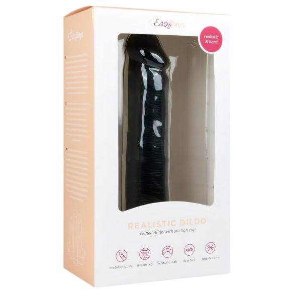 Easytoys - Natürlicher Dildo mit Saugnapf (20,5 cm) - Schwarz