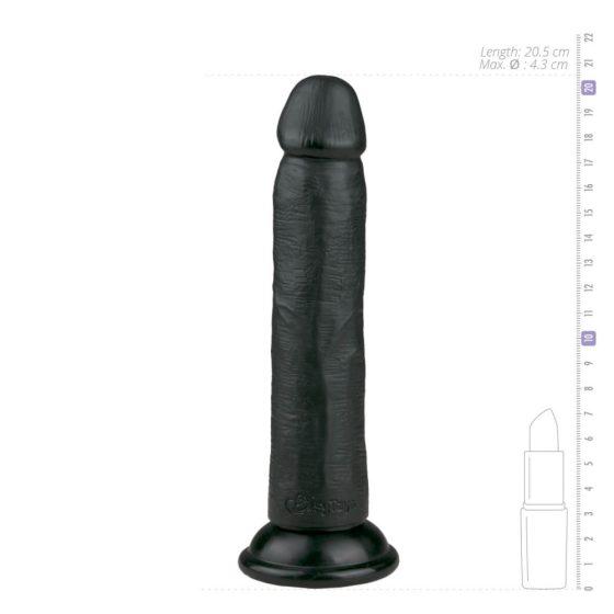 Easytoys - selbstklebender realistischer Dildo (20,5 cm) - schwarz