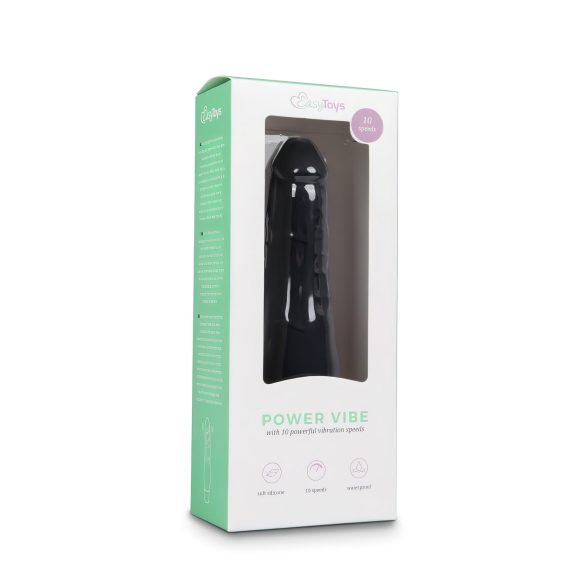 Easytoys Power Vibe - Silikon Penis Vibrator normal (schwarz)