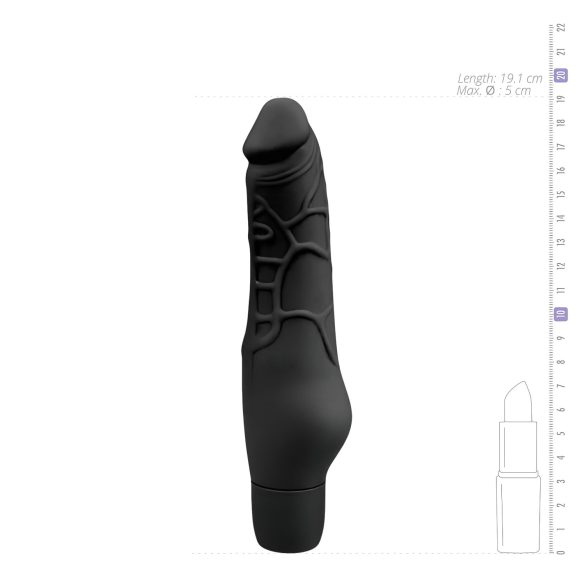 Easytoys Power Vibe - Silikon Penis Vibrator normal (schwarz)
