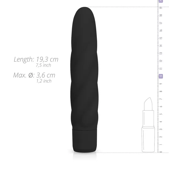 Easytoys Power Vibe - Gewundener Silikon-Vibrator (schwarz)