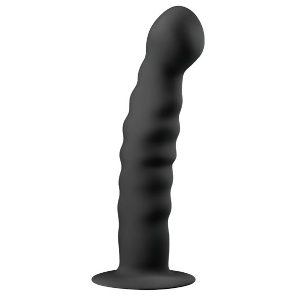 Easytoys Ribbed - Saugfuß Analdildo (14cm) - schwarz