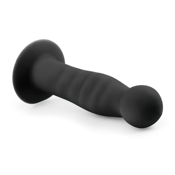 Easytoys Ribbed - Saugfuß Analdildo (14cm) - schwarz