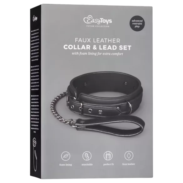 Easytoys - Fetisch Halsband & Leine (schwarz)