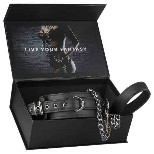 Easytoys - Fetisch Halsband & Leine (schwarz)