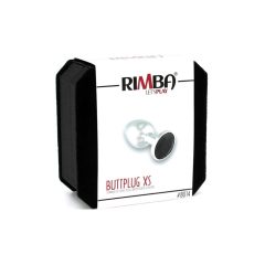   Rimba XS - schwarzer Steindildo aus Metall für Analspiele (Silber)