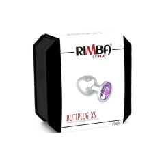 Rimba XS - Silberner Anal-Plug mit lila Stein (Metall)