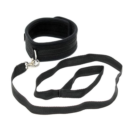 Rimba Soft - weicher Halsband mit Leine (schwarz)