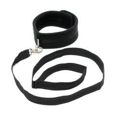 Rimba Soft - weiches Halsband mit Leine (schwarz)
