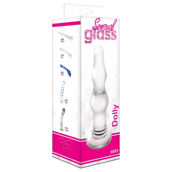 Rimba Dolly - Wellenförmiger Glas-Analplug (transparent)