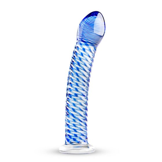 Gildo Glas Nr. 5 - Spiralglasdildo (transparent-blau)