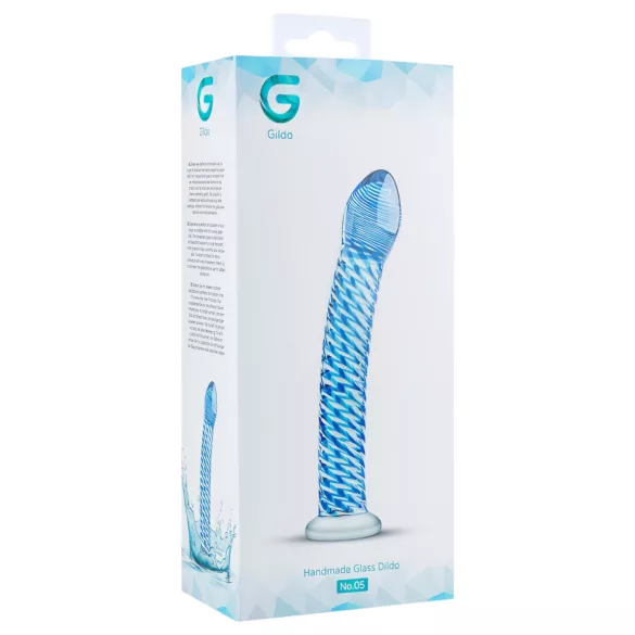 Gildo Glass Nr. 5 - Spiralglasdildo (transparent-blau)
