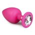 Easytoys Diamond - pinker großer Analplug mit weißem Stein