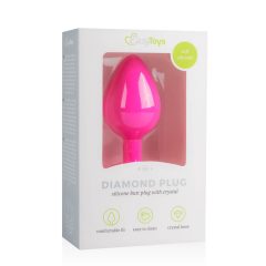   Easytoys Diamond - Anal-Dildo mit weißem Stein (mittelgroß) - pink