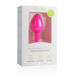  Easytoys Diamond - Anal-Dildo mit weißem Stein (klein) - Pink