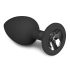 Easytoys Diamond - Analplug mit weißen Steinen (klein) - Schwarz