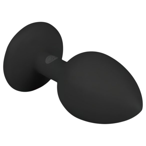 Easytoys Diamond - Schwarzer Analplug mit weißen Steinen (klein)