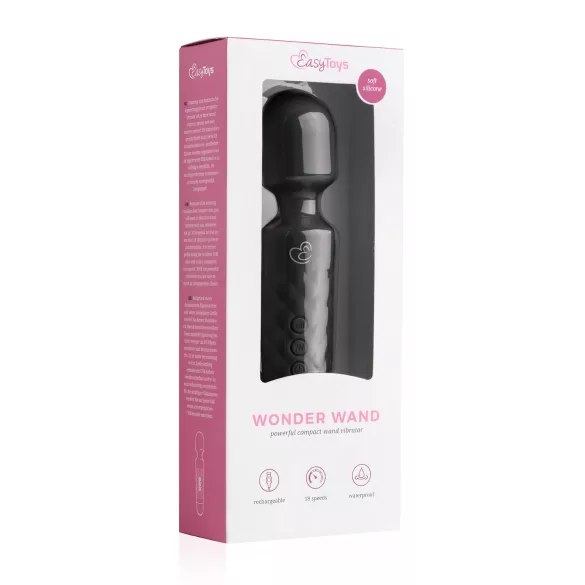 EasyToys Mini Wand - wiederaufladbarer Massagestab (schwarz)